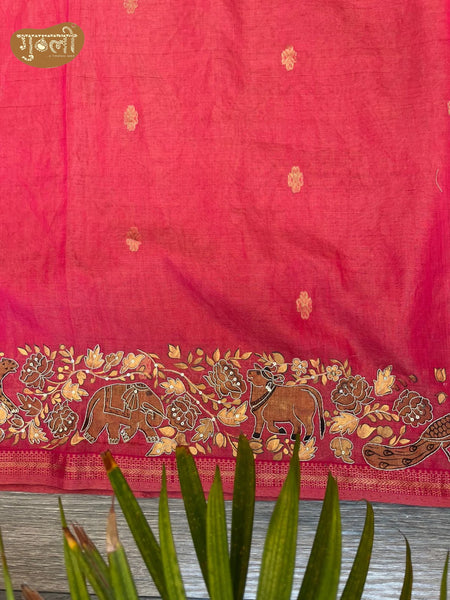 Shikargah Timeless Elegance Hand Painted Saree