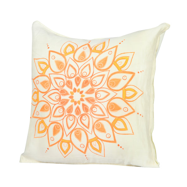 Mandla Orange Handpainted Cushion Cover