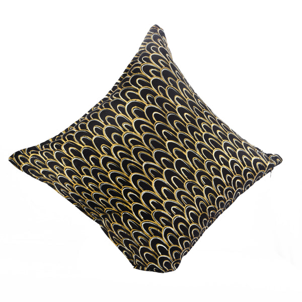 Guthali Patterned Black And Golden Cushion Cover