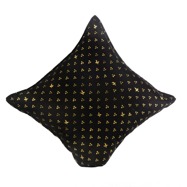 Guthali Spotted Black Handpainted Cushion Cover