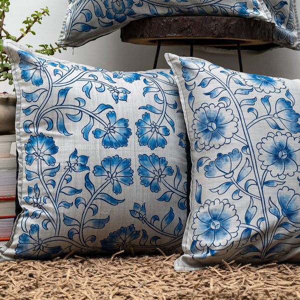 Blue Pottery Grey Cushion Cover Set of 5