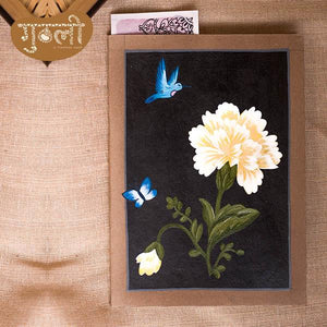 Hand Painted Diary-Vintage Carnation,Handicraft, Hand Crafted Diaries, Notebooks