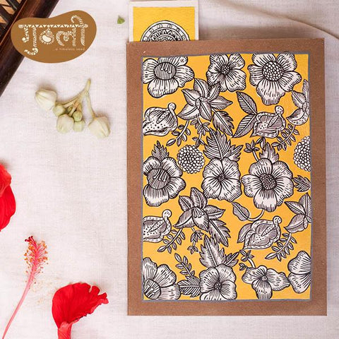 Hand Painted Diary-Yellow Estate,Hand Painted Diaries, Diaries with flower cover