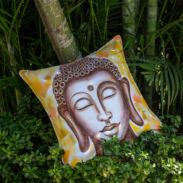 Buddha Hand Painted Cushion Cover