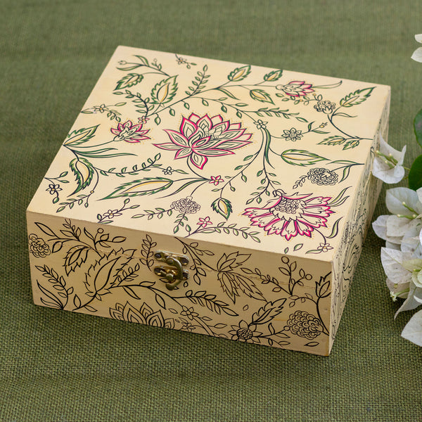 Mughal Art Box, Box for jwellery, organizer, cutlery box, handpainted, jwellery box