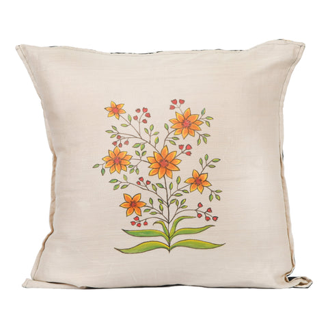 Buy Multicolor Hand Painted Cushion Cover, Cushion Cover Online, Cushion Cover 16*19