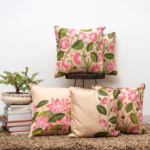 Buy Multicolor Hand Painted Cushion Cover, Cushion Cover Online, Cushion Cover 16*16, Denim Cushion Cover