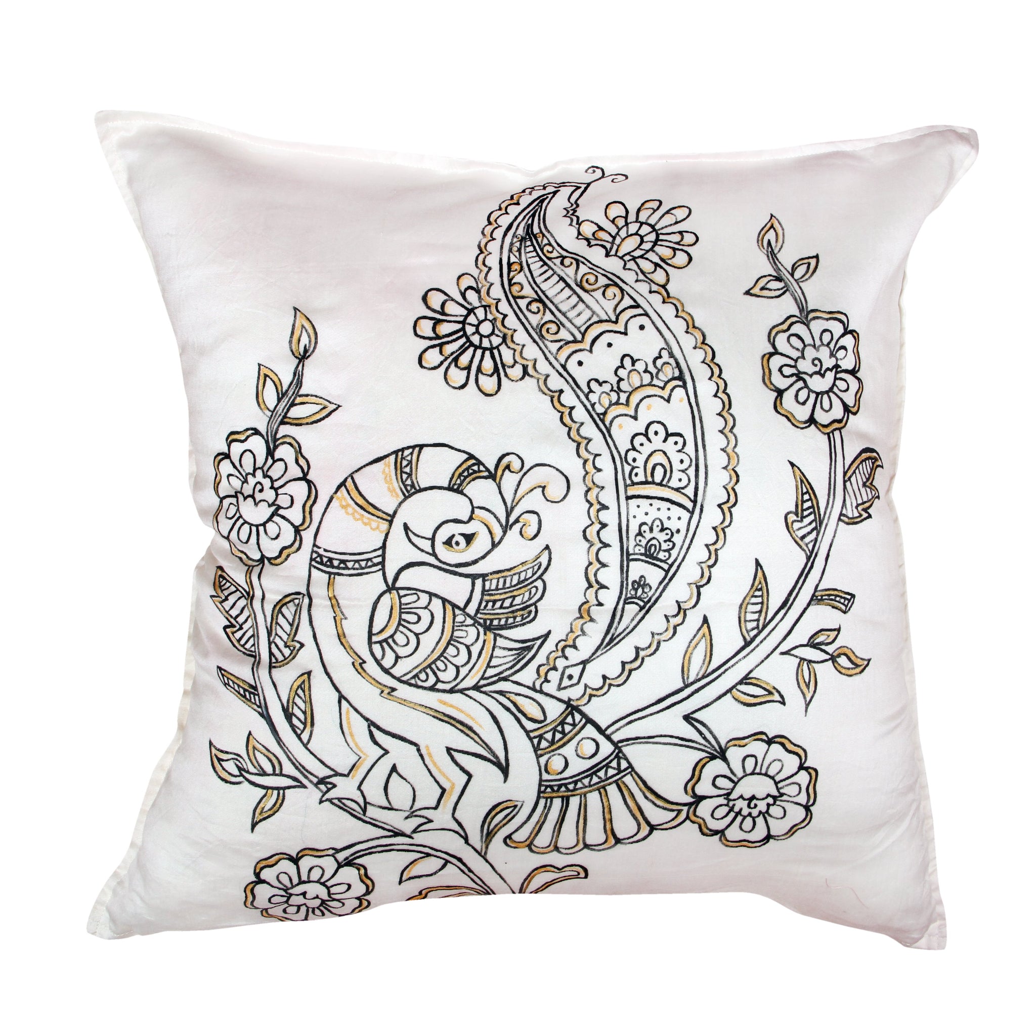 Buy Multicolor Hand Painted Cushion Cover, Cushion Cover Online, Cushion Cover 16*20