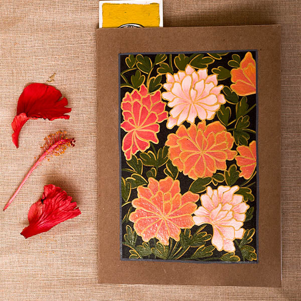 Persian flora hand painted gift combo
